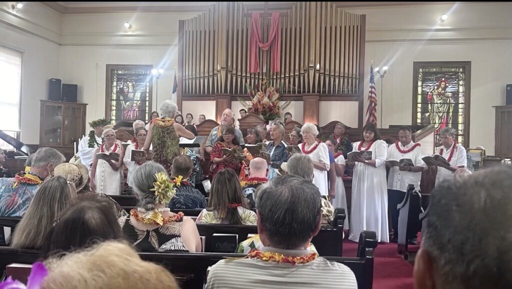 Wide view of choir